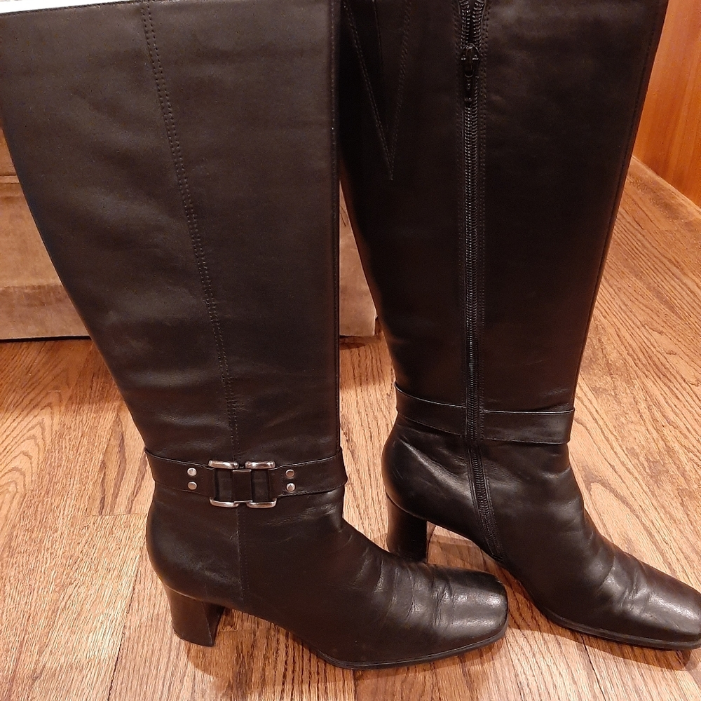 Bandolino Boots Black Leather Women's 8m VG Cond